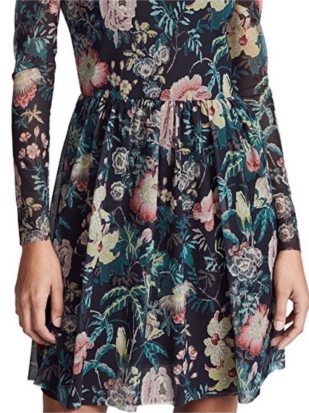 Rebecca Taylor La Vie Faded Garden Mesh Dress Size XS - Picture 2 of 9